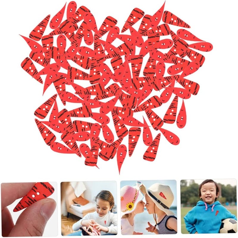 Colorful Wooden Carrot Sewing Buttons 200pcs For DIY Crafts And Clothing - Image 5